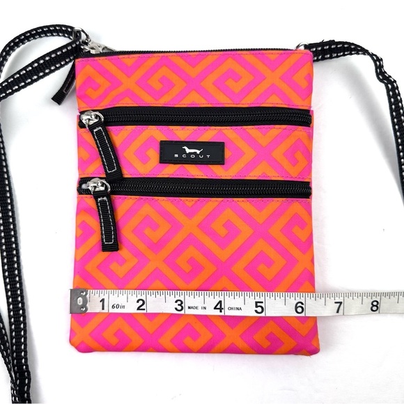 Scout Sally Go Lightly Crossbody Bag Orange Pink Neon Nylon Handbag - Picture 9 of 11